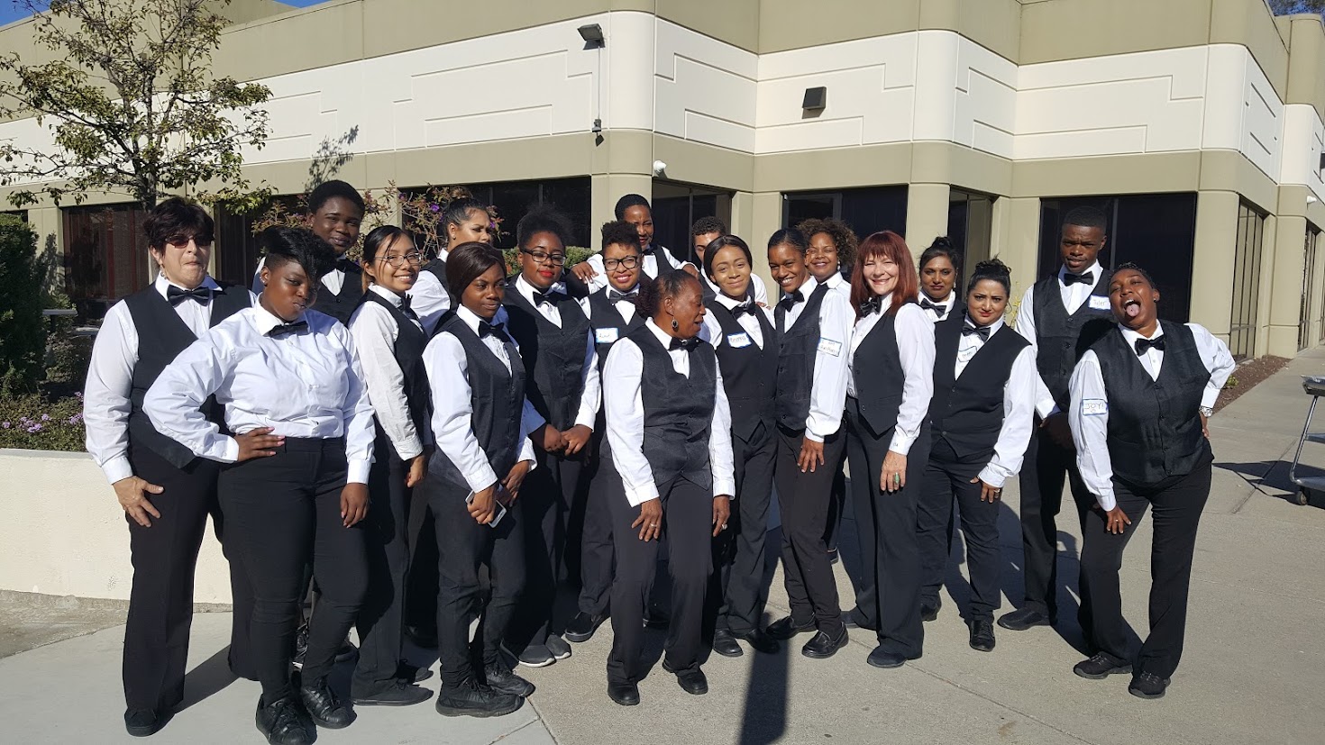 Serving services team at an event